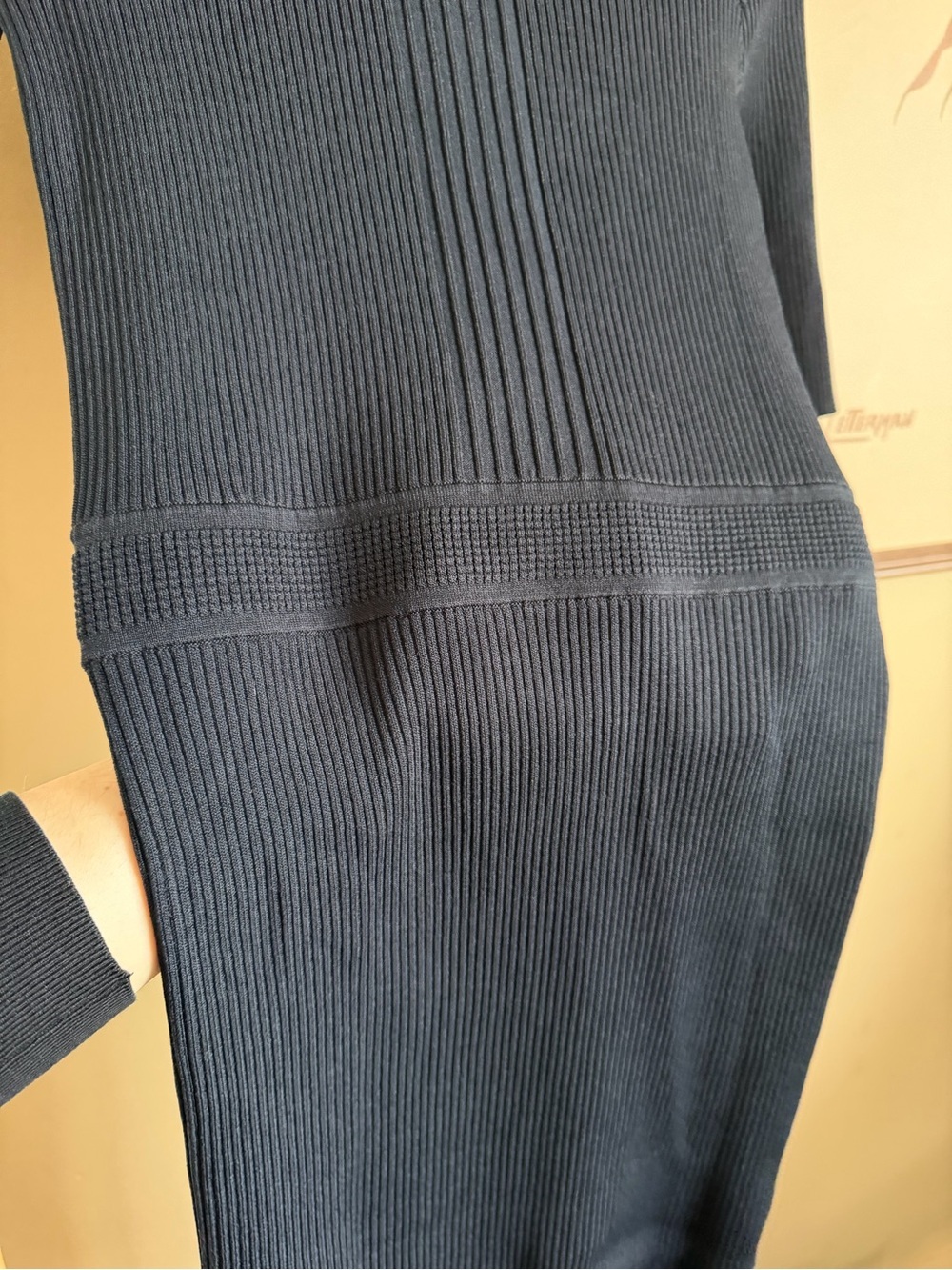 GSUS Amsterdam Black Ribbed Knit Midi Dress - Picture 5 of 10